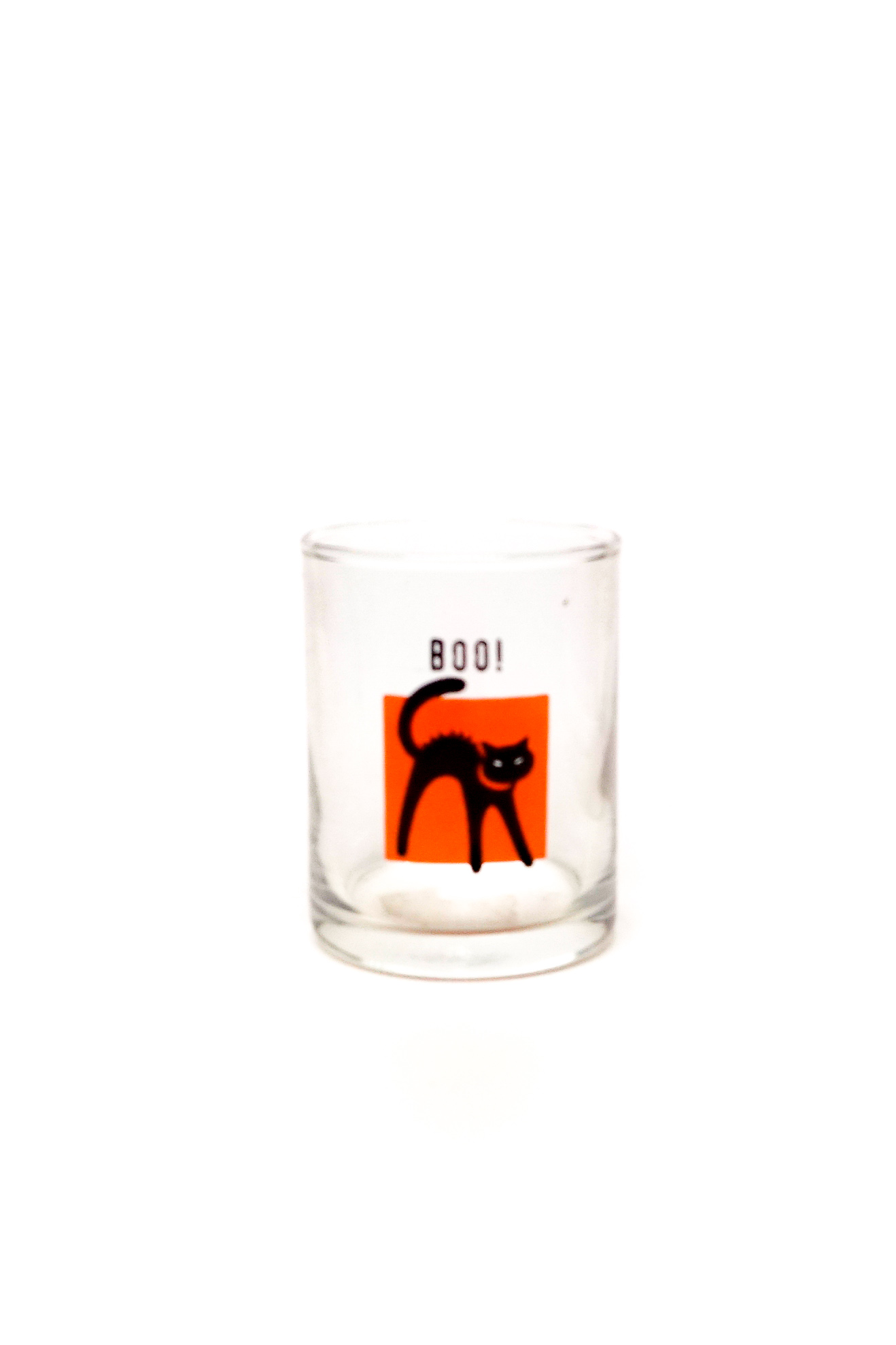 Boo cat Halloween shot glass from the collection