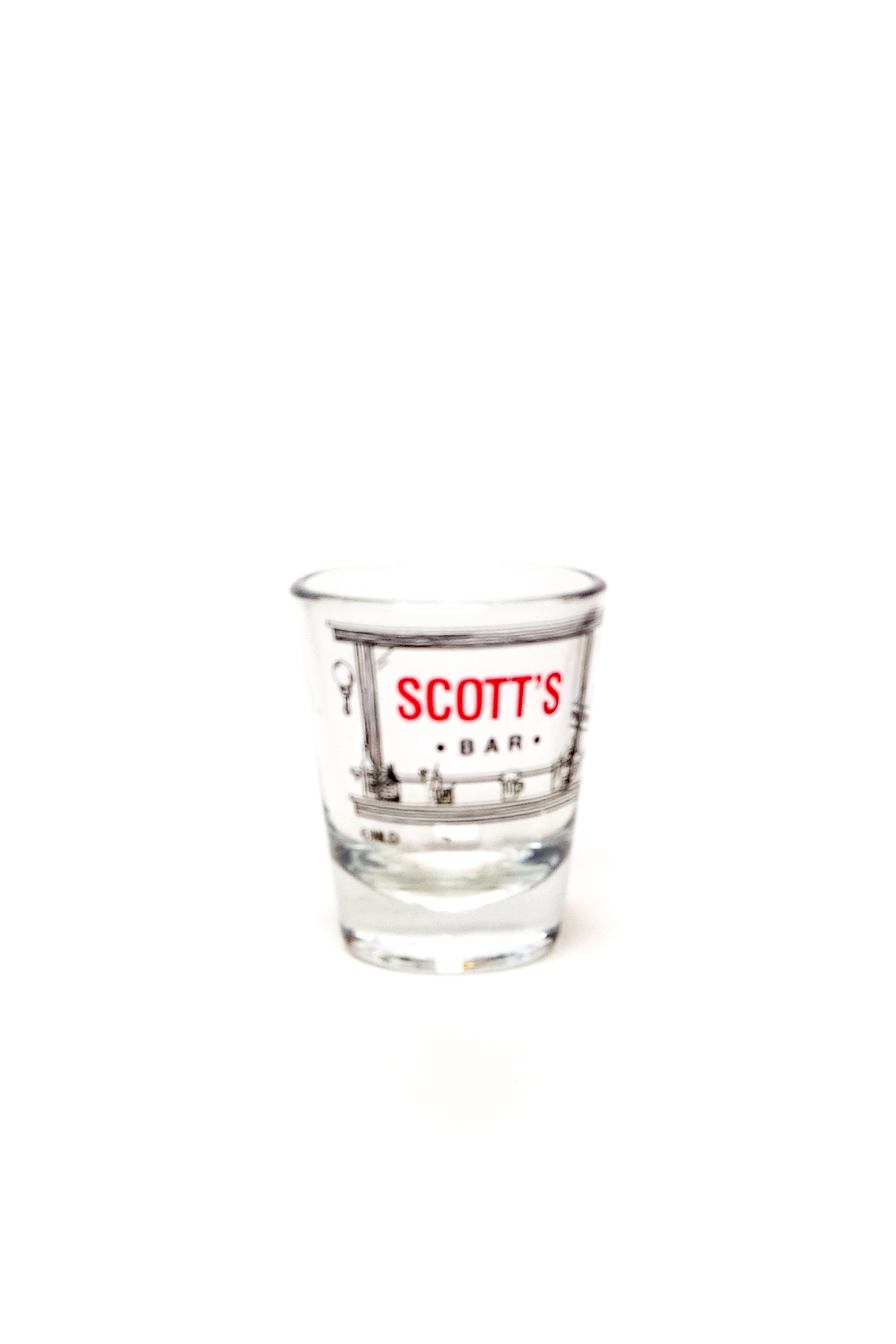 Scott's Bar shot glass from the collection