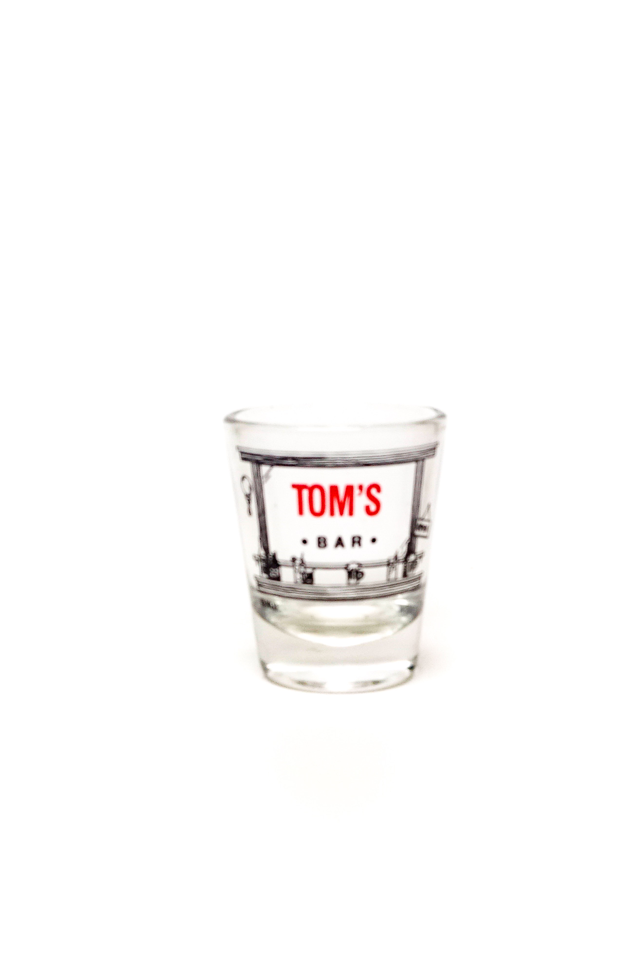 Tom's Bar shot glass from the collection